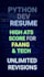 write an ats friendly python developer resume for faang