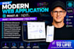 build react js,next js web application, saas, UI dashboard backend and frontend