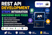 do rest API development, stripe integration, backend development, and bug fixing