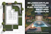2d landscape plan site plan 3d rendering planting plan backyard garden master