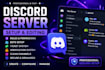 setup a professional discord server with bots and channels