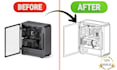 create a detailed gaming PC line art illustration