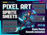 create pixel art sprite sheet character animation and 2d game assets