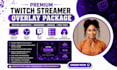 design animated twitch streamer obs bot overlay package twitch logo panel emotes