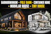 draw shipping container home barndominium pole barn modular tiny house plan