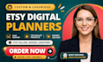 do etsy digital planner digital download custom planner hyperlinked planner etsy