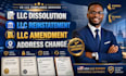 llc amendment, llc dissolution, llc reinstatement, llc address change