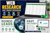 do web research, data mining and lead generation fast