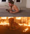 create cinematic vfx fire explosion and compositing, smoke, blood and fog effect