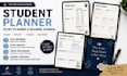 design a structured canva student planner, study system and reading tracker