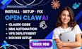 fix, set up and install your open claw ai, claude code n8n and vps