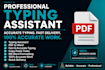 do fast typing and ms word work and convert PDF to word manually