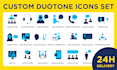 design custom flat icons design for your business