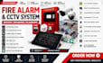 alarm panel design, cctv setup plan, motion detection, fire zone plan, cable