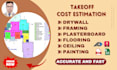 do drywall construction material takeoff and cost estimation