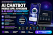 develop ai chatbot mobile app, ai website and ai agent development llm