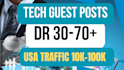 publish tech guest posts on real traffic websites