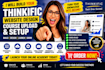 do thinkific website design, upload course and setup online academy