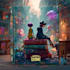 create a unique cartoon book cover illustration
