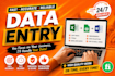 accurate excel data entry, typing, and spreadsheet work