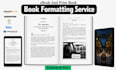 do book formatting, kindle ebook formatting, print paperback formatting for KDP