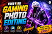 design eye catching free fire thumbnails and photo edits