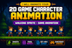 animate your 2d game character in pixel style, walking sprite, game animation