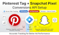 setup pinterest tag with conversions API or snapchat pixel with conversions API