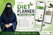create fitness and diet planner mobile app UI design