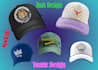 create hats design, logo, embroidery, modern