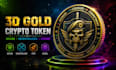 do 3d gold coin, token, bitcoin, crypto token icon design