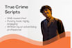 research and write a true crime script for your channel