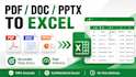 do data entry doc, pdf or pptx to excel
