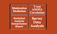 do survey data analysis,anova,correlation, regression,moderation,mediation