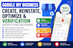 create google my business, reinstate gmb, optimize gmb, gmb profile verification