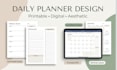 design printable daily planner aesthetic weekly and monthly planner