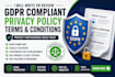 write compliant privacy policy for shopify wix and wordpress
