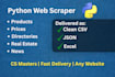 build a custom python web scraper to collect data