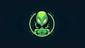 design a unique alien green man mascot logo