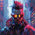 create scifi or cyberpunk character portrait art