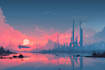make a cyberpunk scifi futuristic city