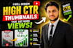 design attractive, high CTR clickbait youtube thumbnails