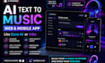 build custom ai music generator website or app like suno ai