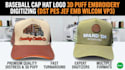 baseball cap hat logo 3d puff embroidery digitizing dst pes jef emb wilcom vp3
