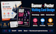 design print ready banner, poster, and visiting card