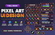 create pixel art UI design for games, inventory and hud
