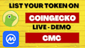 crypto token website, token launch, coingecko, token website, coin listing