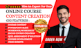 do online course creation, school curriculum, elearning video creation