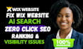 fix wix website ai search, ranking problems and visibility issue, zero click SEO