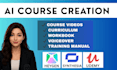 create online course content curriculum workbook and ai video lessons